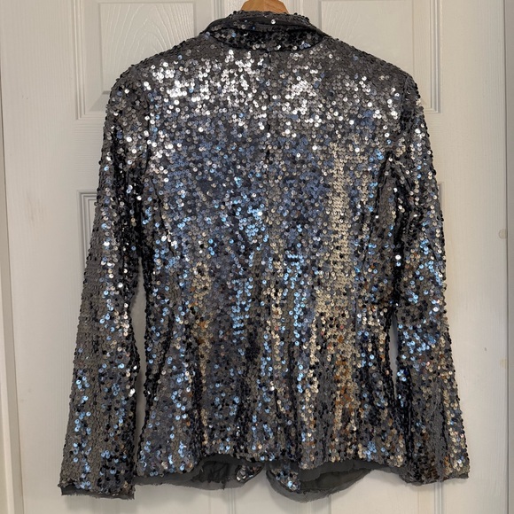 NWT Joan Rivers Gunmetal Sequin Blazer - Picture 5 of 5